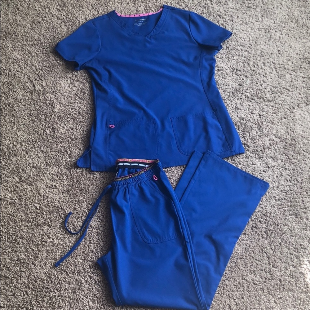 Medium Set Blue Heart Soul Scrubs